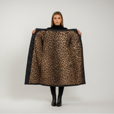 Roxana | Palton matlasat premium cu căptușeală cu print leopard