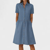 Isabela | Rochie din denim tricot, casual chic