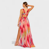 Karina | Watercolor print dress, for vacation evenings