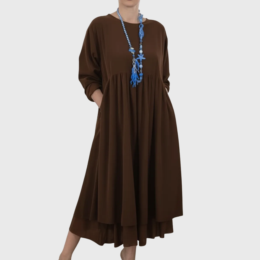Melvaria | Rochie midi confortabilă, fluidă și versatilă