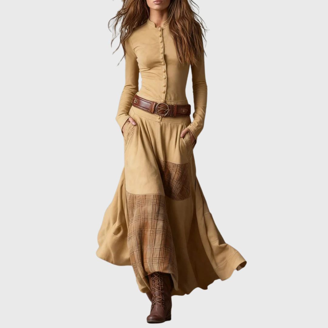 Azucena | Rochie maxi din piele ecologică