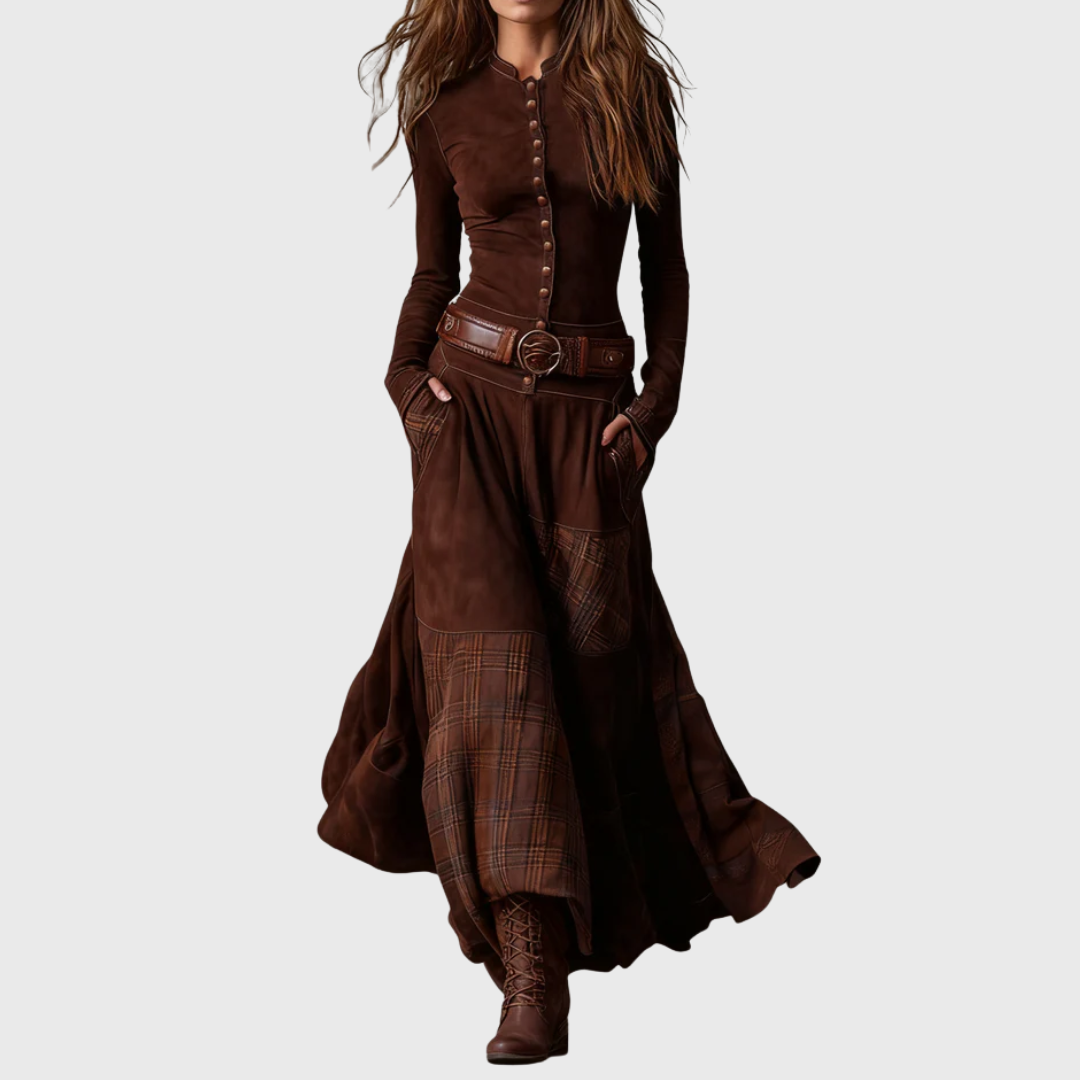 Azucena | Rochie maxi din piele ecologică