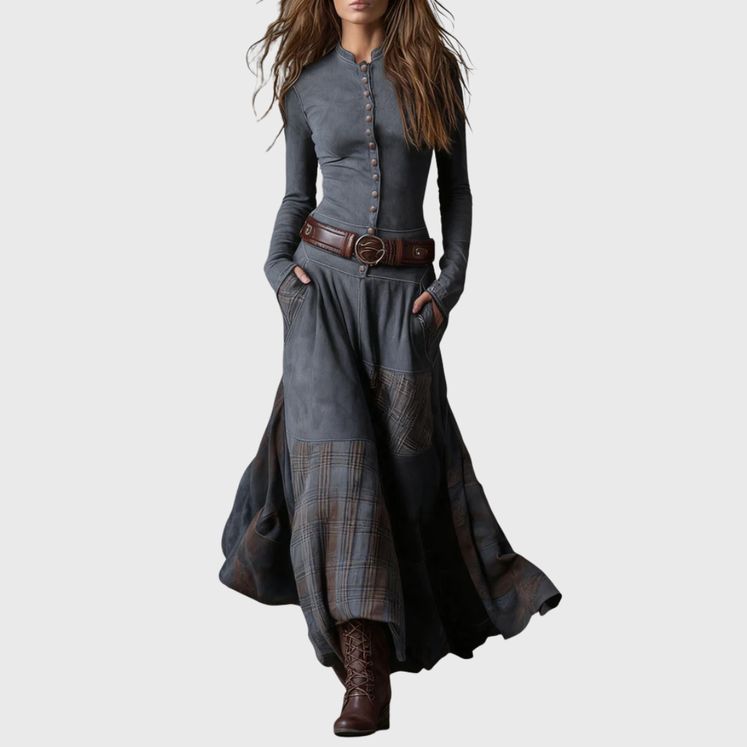 Azucena | Rochie maxi din piele ecologică