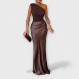 Madalena | Rochie maxi cu un singur umăr, elegantă și asimetrică
