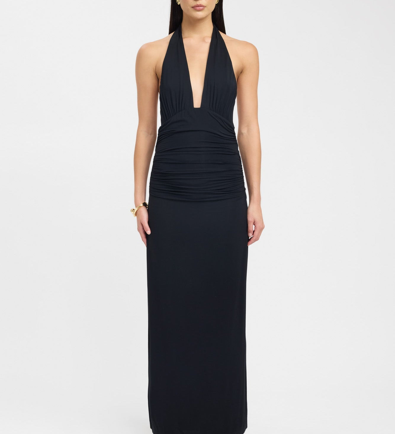 Lerata | Rochie lungă elegantă, cu guler tip halter