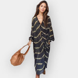 Aira | Rochie boho, cu print și nasturi