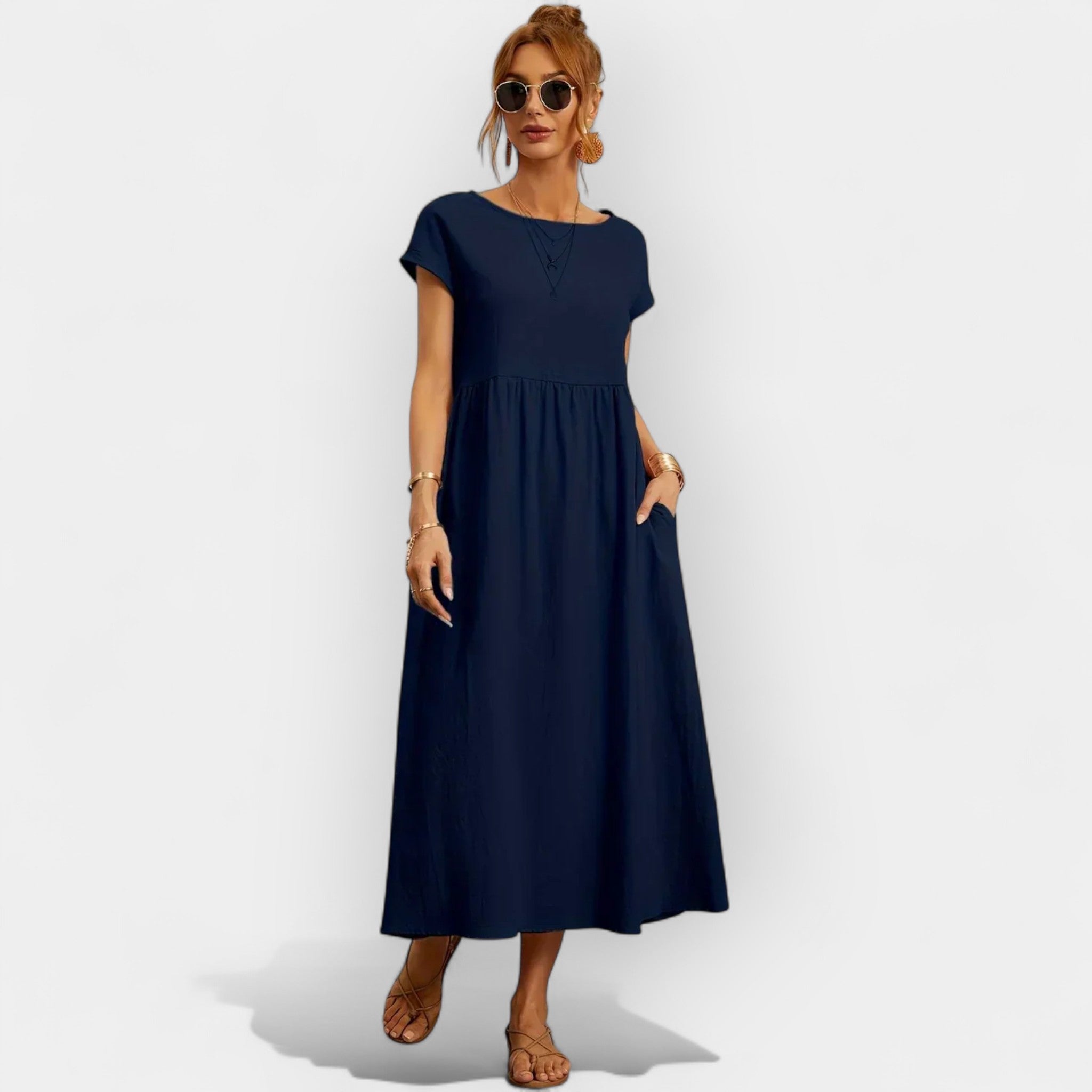 Laine | Rochie ușoară din bumbac, cu buzunare
