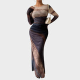 Amélia | Rochie maxi, cu mânecă lungă și decolteu rotund
