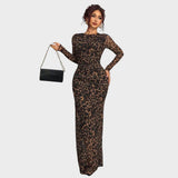 Amélia | Rochie maxi, cu mânecă lungă și decolteu rotund