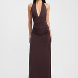 Lerata | Rochie lungă elegantă, cu guler tip halter