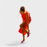 Laurinda | Orange midi dress, vibrant and elegant