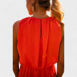 Laurinda | Orange midi dress, vibrant and elegant