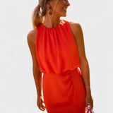 Laurinda | Orange midi dress, vibrant and elegant