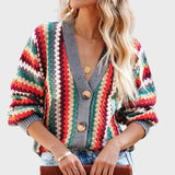 Kaisa | Vestă tricotată retro cu model în dungi Kaisa