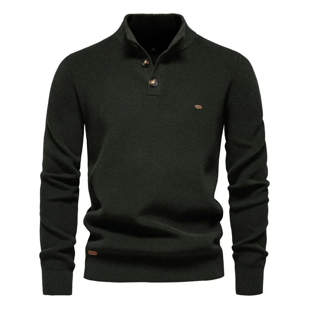 Konrad | Pulover elegant bărbătesc cu design cu nasturi Konrad