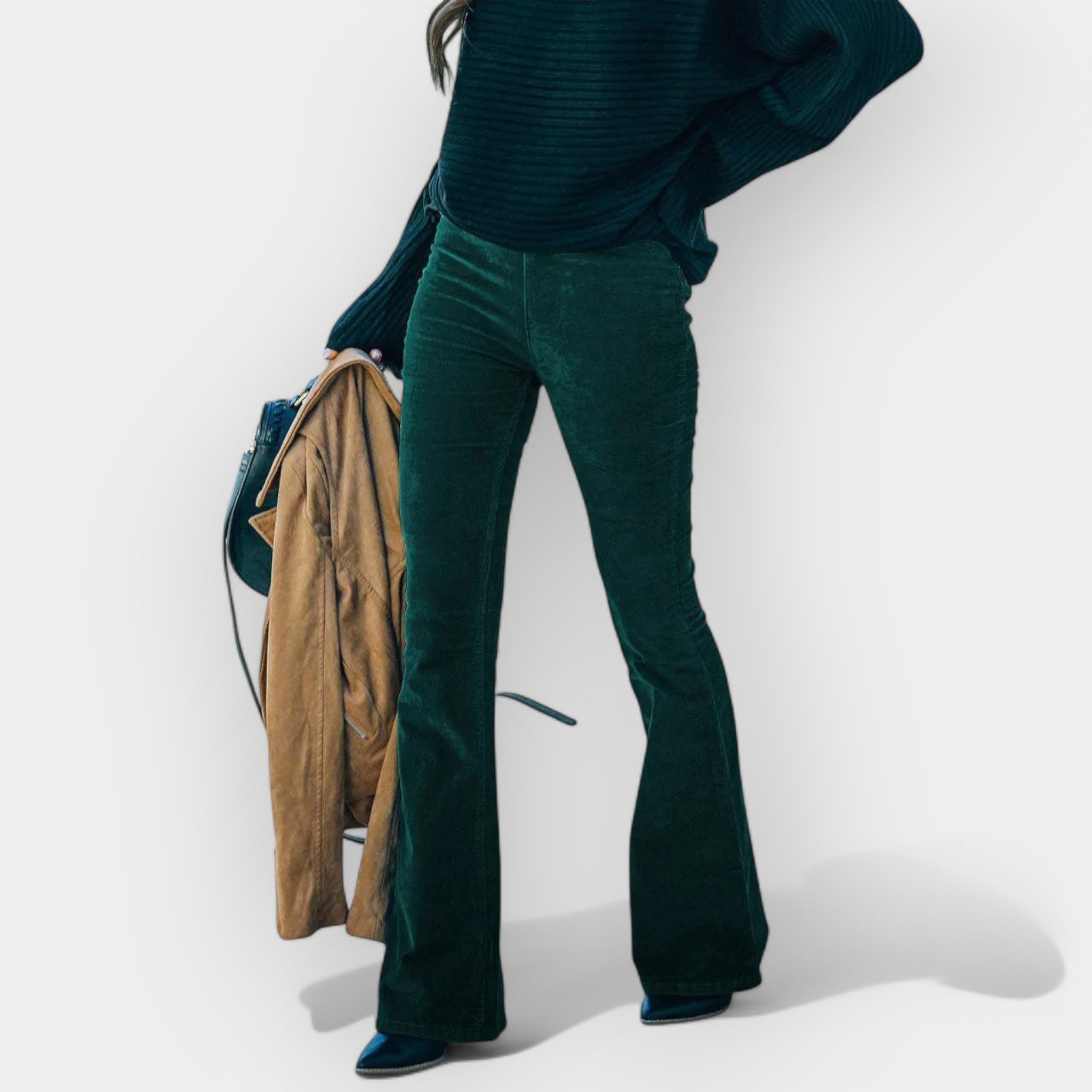 Amélie | Pantaloni cu talie înaltă în formă de clopot Amélie