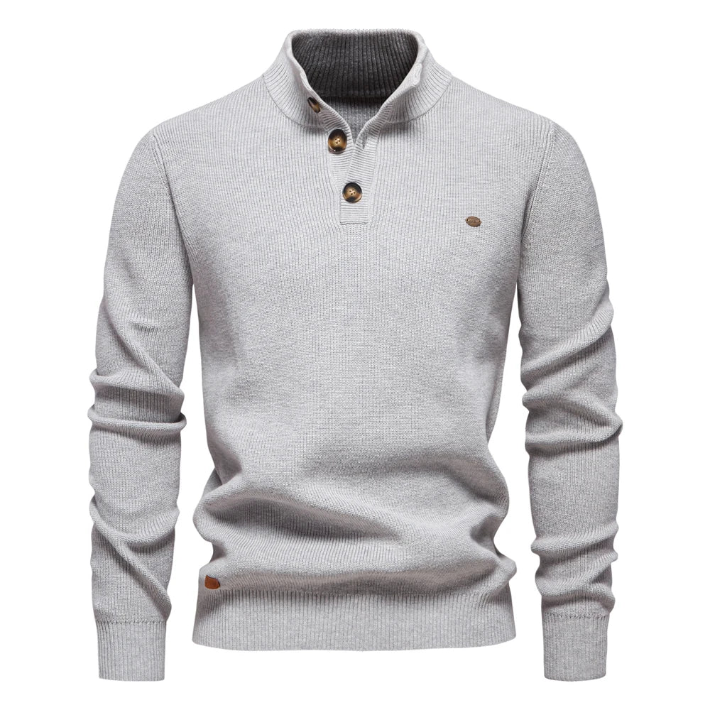 Konrad | Pulover elegant bărbătesc cu design cu nasturi Konrad