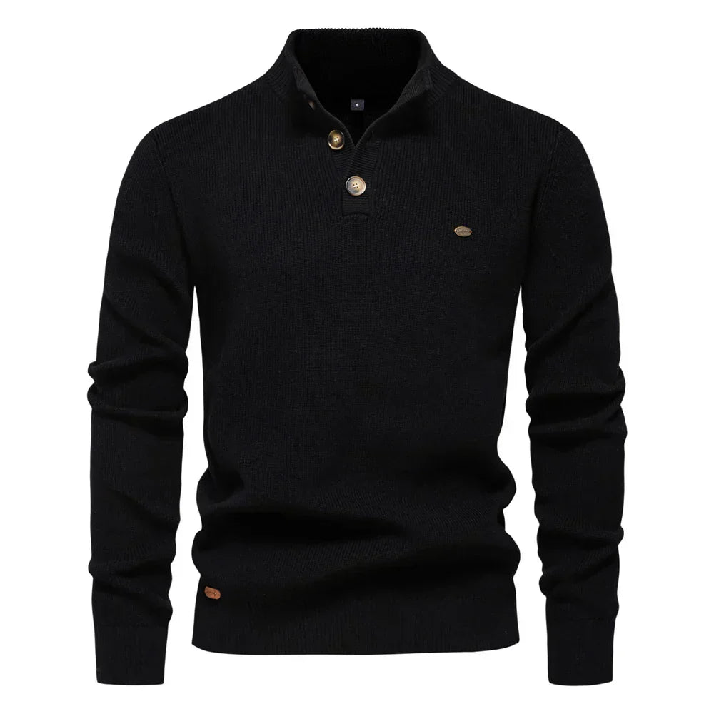 Konrad | Pulover elegant bărbătesc cu design cu nasturi Konrad
