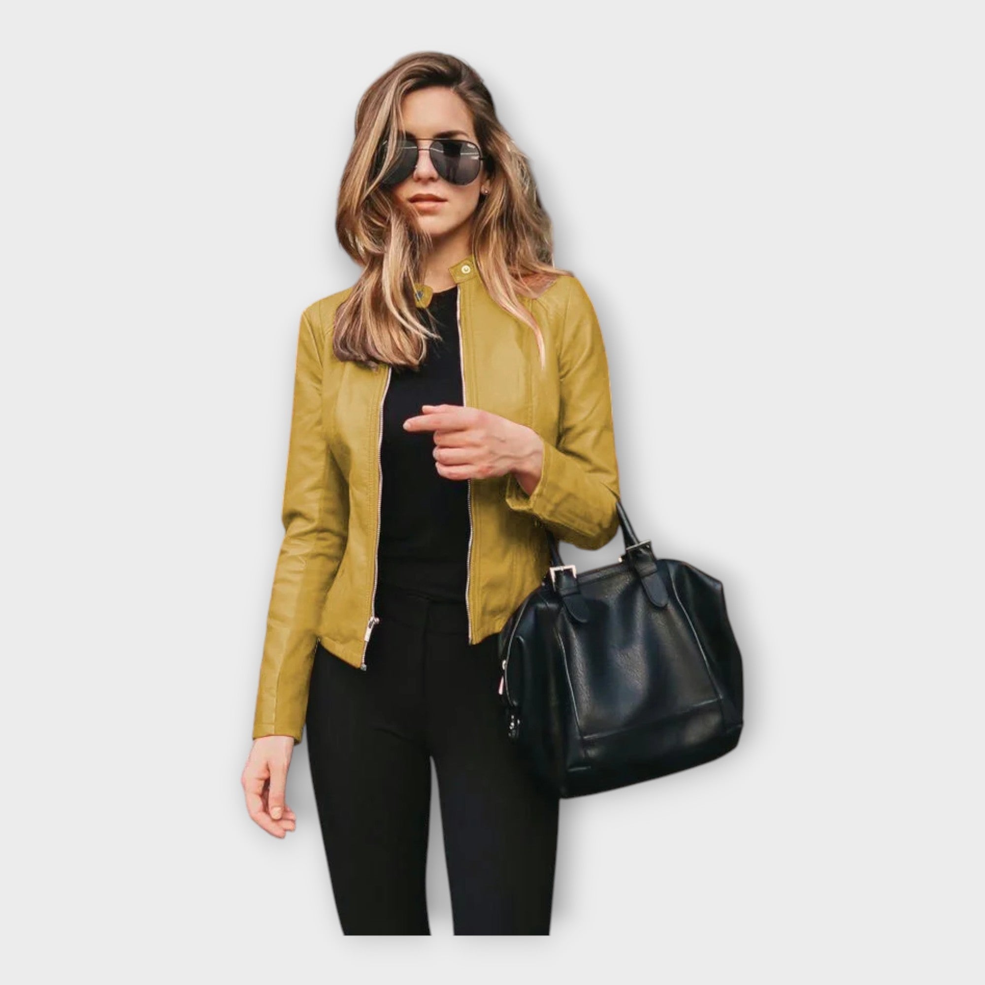 Johanna | Jachetă din piele cu linie modernă Johanna