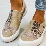 Quinny | Pantofi casual din pânză cu print leopard