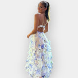 Emilia | Maxi dress with ruffles and vibrant floral print