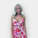 Emilia | Maxi dress with ruffles and vibrant floral print
