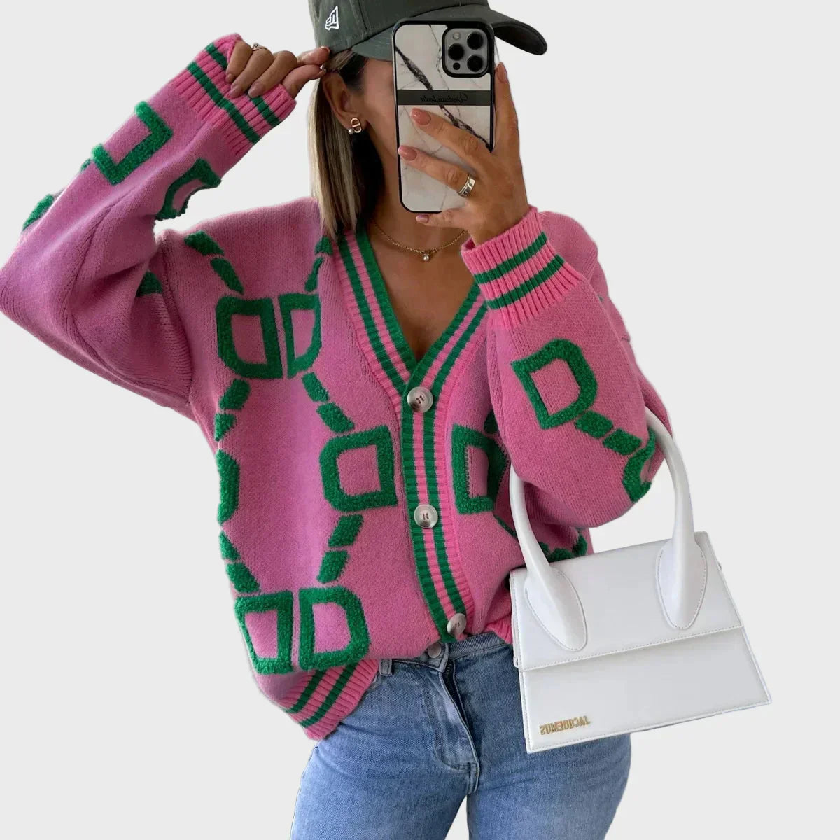 Signe | Vestă tricotată modernă cu model geometric Signe