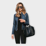 Johanna | Jachetă din piele cu linie modernă Johanna