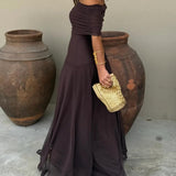 Juliana | Maxi chiffon one-shoulder dress, ethereal and romantic