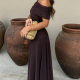 Juliana | Maxi chiffon one-shoulder dress, ethereal and romantic