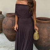Juliana | Maxi chiffon one-shoulder dress, ethereal and romantic