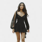 Teresa | Rochie romantică cu mânecă scurtă bufantă