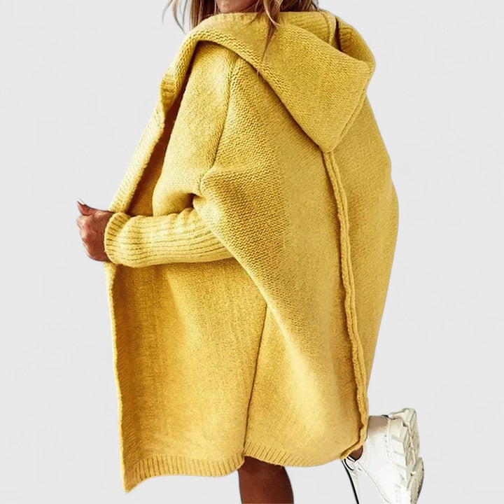 Moonika | Cardigan tricotat confortabil cu glugă Moonika