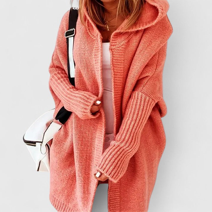 Moonika | Cardigan tricotat confortabil cu glugă Moonika