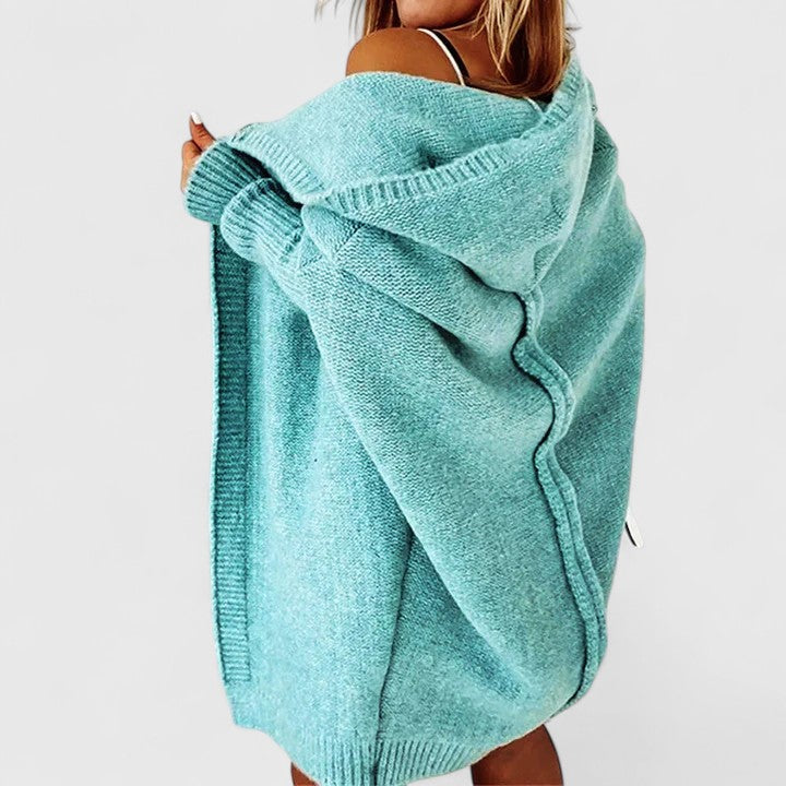 Moonika | Cardigan tricotat confortabil cu glugă Moonika