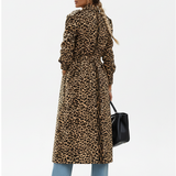 Florentina | Palton midi cu print leopard