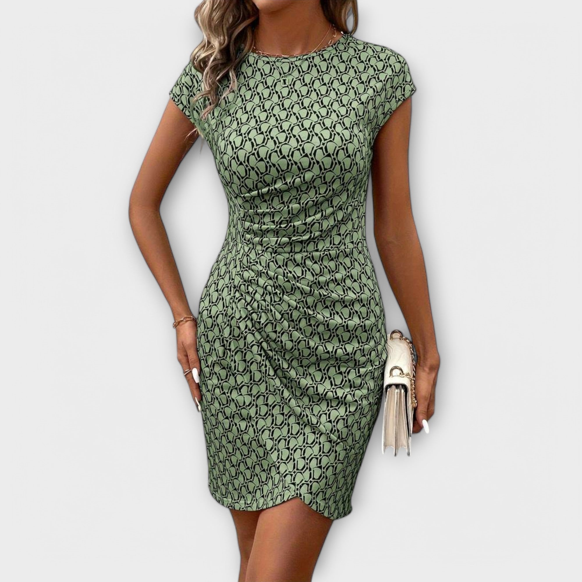 Patrícia | Rochie lalea cu mânecă scurtă, elegantă și feminină