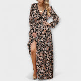 Irina | Graceful and colorful floral print maxi dress