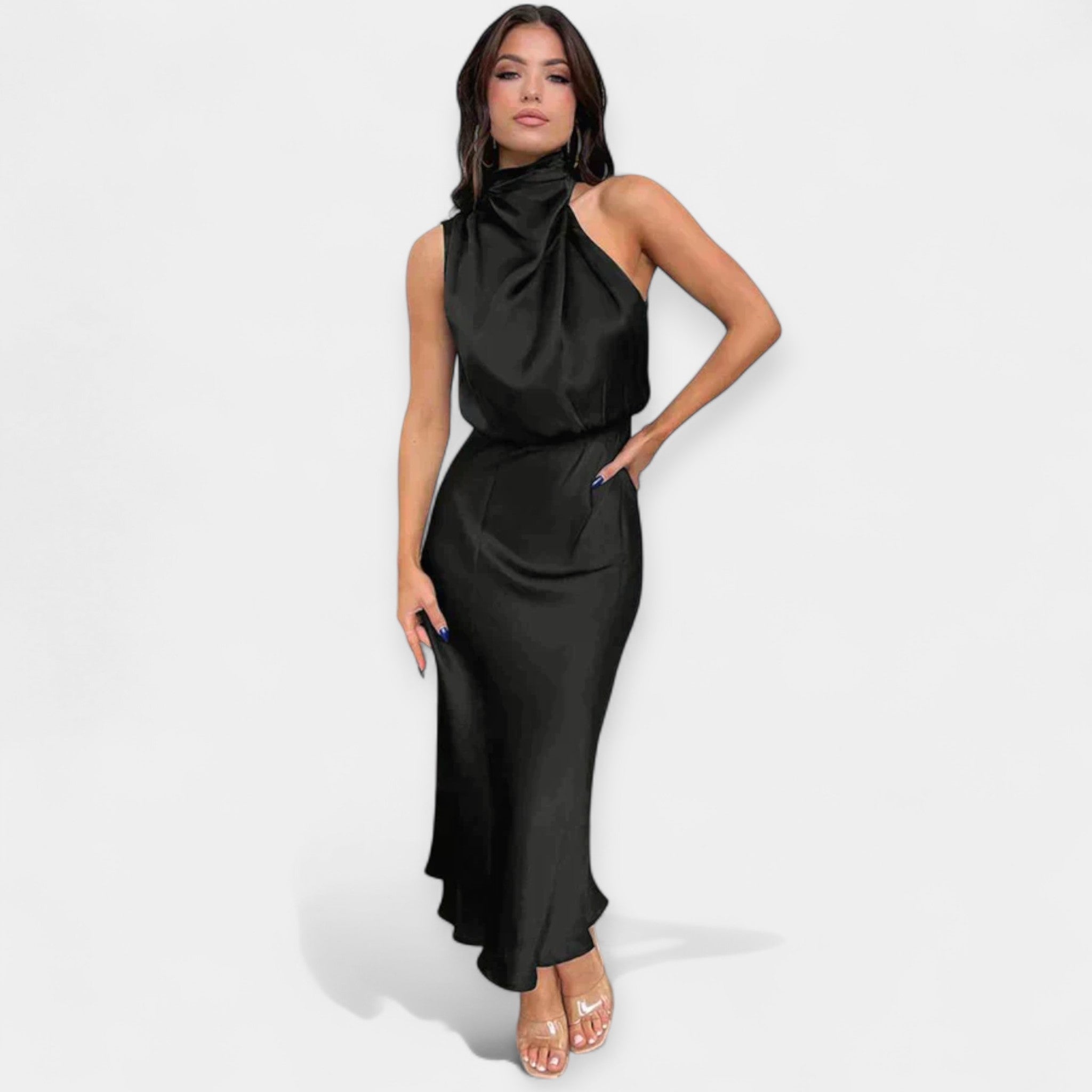 Zoe | Rochie maxi, cu umăr gol și senzualitate elegantă