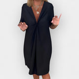 Yasmin | Elegant dress, with hem and V-neckline