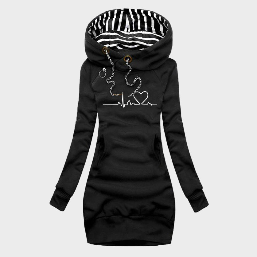 Triin | Rochie de toamnă cu model inimă Triin
