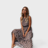 Dona | Rochie midi, stil boho, cu buline