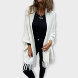 Maris | Cardigan tricotat wrap cu franjuri Maris