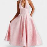 Maya | Midi dress with cut-out back and corset