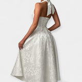 Maya | Midi dress with cut-out back and corset