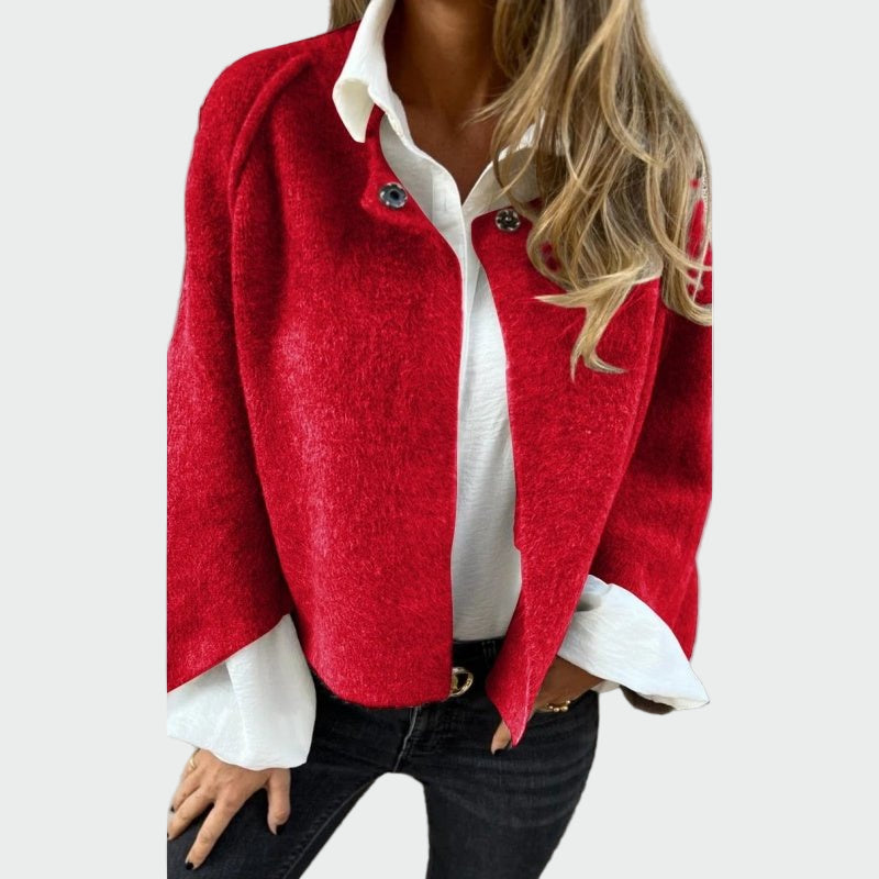 Leelo | Cardigan scurt din lână elegant cu mâneci evazate Leelo