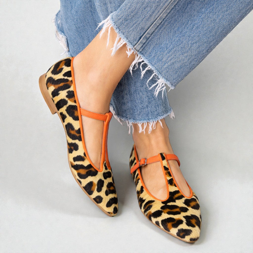 Lulu | Balerini cu baretă, print leopard