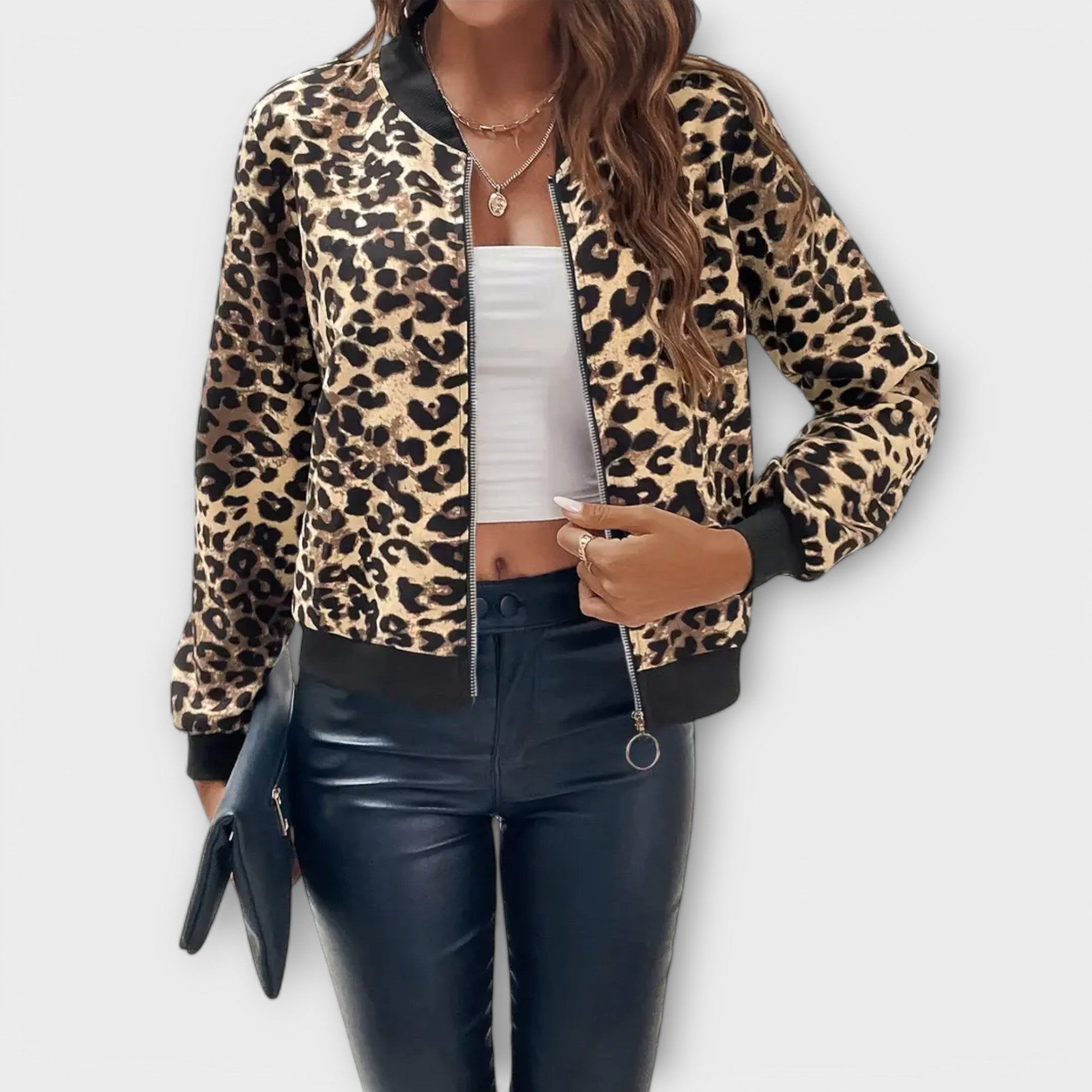 Raquel | Jachetă elegantă cu model leopard Raquel