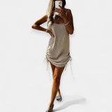 Lara | Rochie tricotată fără mâneci, cu fundă