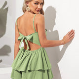 Alice | Rochie mini, fără spate, cu bretele și funde